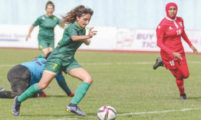 Pakistan's Women Football Team player Nadia Khan